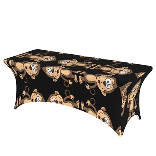 JaoXer Rechteckige Tischdecke mit Affen-Druck, abwischbar, dehnbar, langlebig, für den Innen- und Außenbereich JaoXer Rechteckige Tischdecke mit Affen-Druck, abwischbar, dehnbar, langlebig, für den Innen- und Außenbereich von JaoXer