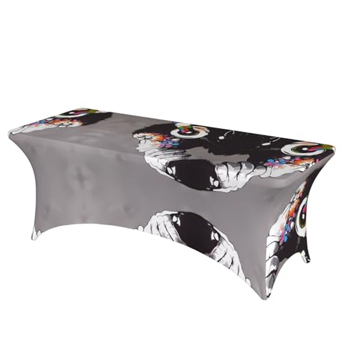 JaoXer Rechteckige Tischdecke mit Affenmusikdruck, abwischbar, dehnbar, langlebig, für den Innen- und Außenbereich JaoXer Rechteckige Tischdecke mit Affenmusikdruck, abwischbar, dehnbar, langlebig, für den Innen- und Außenbereich von JaoXer