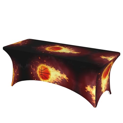 JaoXer Rechteckige Tischdecke mit Basketball-Druck, abwischbar, dehnbar, langlebig, für den Innen- und Außenbereich JaoXer Rechteckige Tischdecke mit Basketball-Druck, abwischbar, dehnbar, langlebig, für den Innen- und Außenbereich von JaoXer