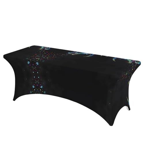 JaoXer Rechteckige Tischdecke mit Dinosaurier-Druck, abwischbar, dehnbar, langlebig, für den Innen- und Außenbereich von JaoXer
