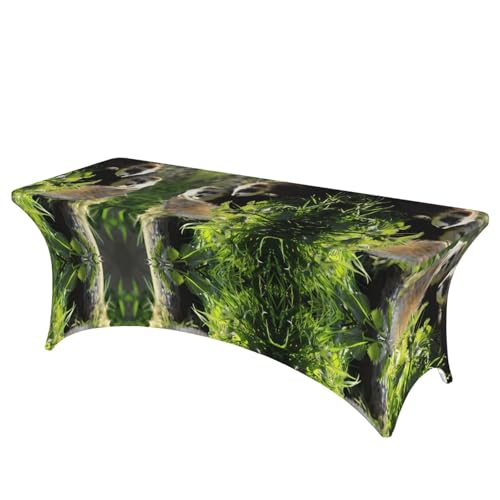 JaoXer Rechteckige Tischdecke mit Frettchen-Druck, abwischbar, dehnbar, langlebig, für den Innen- und Außenbereich von JaoXer