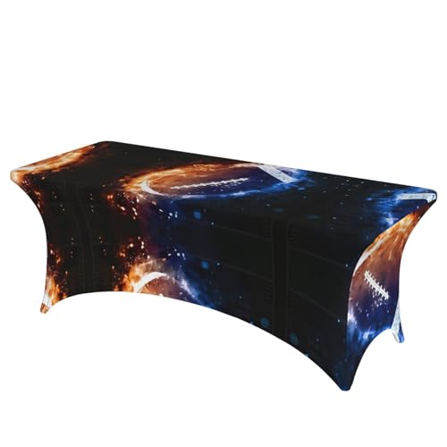 JaoXer Rechteckige Tischdecke mit Galaxie-Weltraum, American Football-Druck, abwischbar, dehnbar, langlebig, für den Innen- und Außenbereich JaoXer Rechteckige Tischdecke mit Galaxie-Weltraum, American Football-Druck, abwischbar, dehnbar, langlebig, für den Innen- und Außenbereich von JaoXer