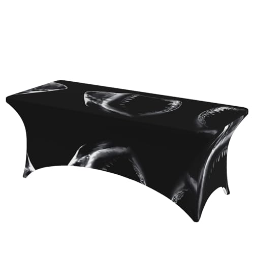 JaoXer Rechteckige Tischdecke mit Hai-Druck, abwischbar, dehnbar, langlebig, für den Innen- und Außenbereich JaoXer Rechteckige Tischdecke mit Hai-Druck, abwischbar, dehnbar, langlebig, für den Innen- und Außenbereich von JaoXer