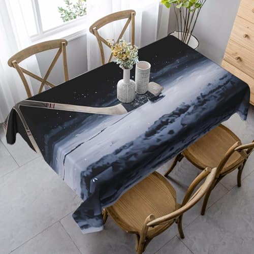 JaoXer Rechteckige Tischdecke mit Hockeyschläger-Druck, waschbar, klassische Küchendekoration für Esstisch, Tischplatte, Party-Tischdecken JaoXer Rechteckige Tischdecke mit Hockeyschläger-Druck, waschbar, klassische Küchendekoration für Esstisch, Tischplatte, Party-Tischdecken von JaoXer