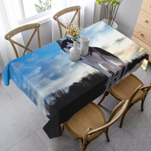 JaoXer Rechteckige Tischdecke mit Hundemotiv, waschbar, klassische Küchendekoration für Esstisch, Tischplatte, Party-Tischdecken JaoXer Rechteckige Tischdecke mit Hundemotiv, waschbar, klassische Küchendekoration für Esstisch, Tischplatte, Party-Tischdecken von JaoXer