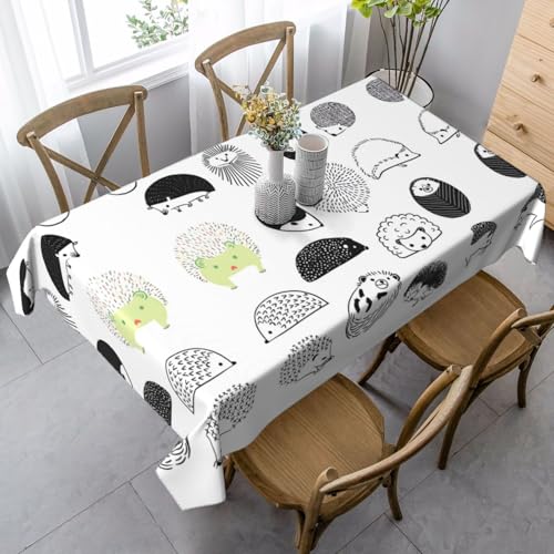 JaoXer Rechteckige Tischdecke mit Igel-Druck, waschbar, klassische Küchendekoration für Esstisch, Tischplatte, Party-Tischdecken JaoXer Rechteckige Tischdecke mit Igel-Druck, waschbar, klassische Küchendekoration für Esstisch, Tischplatte, Party-Tischdecken von JaoXer