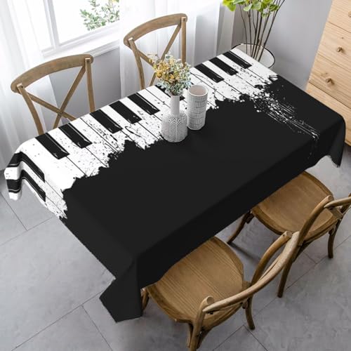 JaoXer Rechteckige Tischdecke mit Klavierdruck, waschbar, klassische Küchendekoration für Esstisch, Tischplatte, Party-Tischdecken JaoXer Rechteckige Tischdecke mit Klavierdruck, waschbar, klassische Küchendekoration für Esstisch, Tischplatte, Party-Tischdecken von JaoXer