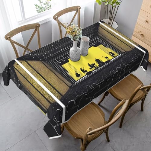 JaoXer Rechteckige Tischdecke mit Konzertnacht, waschbar, klassische Küchendekoration für Esstisch, Tischplatte, Party-Tischdecken JaoXer Rechteckige Tischdecke mit Konzertnacht, waschbar, klassische Küchendekoration für Esstisch, Tischplatte, Party-Tischdecken von JaoXer