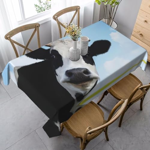 JaoXer Rechteckige Tischdecke mit Kuhmuster, waschbar, klassische Küchendekoration für Esstisch, Tischplatte, Party-Tischdecken JaoXer Rechteckige Tischdecke mit Kuhmuster, waschbar, klassische Küchendekoration für Esstisch, Tischplatte, Party-Tischdecken von JaoXer