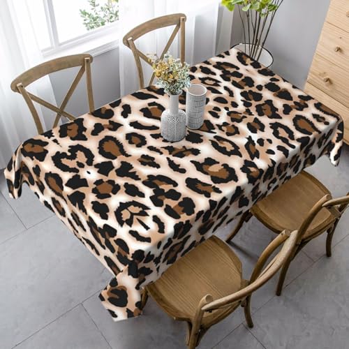 JaoXer Rechteckige Tischdecke mit Leopardenmuster, waschbar, klassische Küchendekoration für Esstisch, Tischplatte, Party-Tischdecken JaoXer Rechteckige Tischdecke mit Leopardenmuster, waschbar, klassische Küchendekoration für Esstisch, Tischplatte, Party-Tischdecken von JaoXer