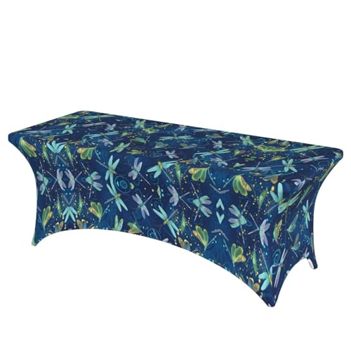JaoXer Rechteckige Tischdecke mit Libellen-Druck, abwischbar, dehnbar, langlebig, für den Innen- und Außenbereich JaoXer Rechteckige Tischdecke mit Libellen-Druck, abwischbar, dehnbar, langlebig, für den Innen- und Außenbereich von JaoXer