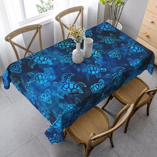 JaoXer Rechteckige Tischdecke mit Meeresschildkrötenmuster, waschbar, klassische Küchendekoration für Esstisch, Tischplatte, Party-Tischdecken von JaoXer
