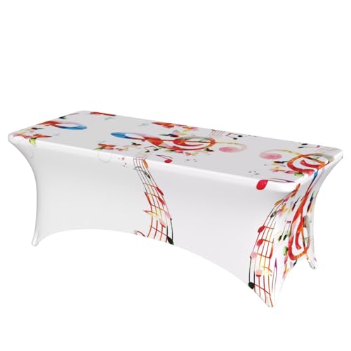 JaoXer Rechteckige Tischdecke mit Musik-Schmetterling-Druck, abwischbar, dehnbar, langlebig, für den Innen- und Außenbereich JaoXer Rechteckige Tischdecke mit Musik-Schmetterling-Druck, abwischbar, dehnbar, langlebig, für den Innen- und Außenbereich von JaoXer