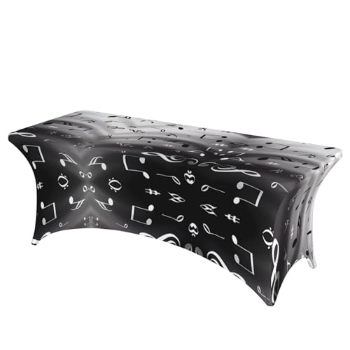 JaoXer Rechteckige Tischdecke mit Musikdruck, abwischbar, dehnbar, langlebig, für den Innen- und Außenbereich JaoXer Rechteckige Tischdecke mit Musikdruck, abwischbar, dehnbar, langlebig, für den Innen- und Außenbereich von JaoXer