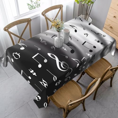 JaoXer Rechteckige Tischdecke mit Musikdruck, waschbar, klassische Küchendekoration für Esstisch, Tischplatte, Party-Tischdecken JaoXer Rechteckige Tischdecke mit Musikdruck, waschbar, klassische Küchendekoration für Esstisch, Tischplatte, Party-Tischdecken von JaoXer