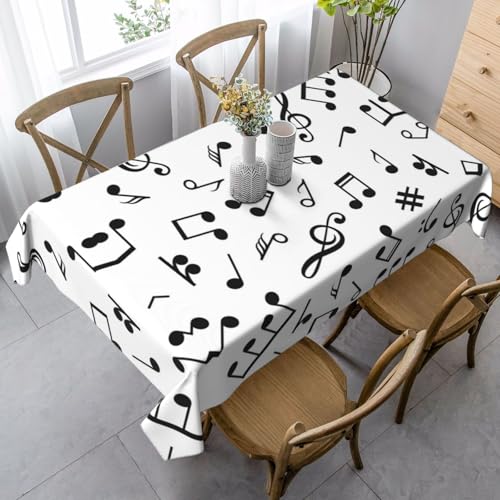 JaoXer Rechteckige Tischdecke mit Musikmotiven, waschbar, klassische Küchendekoration für Esstisch, Tischplatte, Party-Tischdecken JaoXer Rechteckige Tischdecke mit Musikmotiven, waschbar, klassische Küchendekoration für Esstisch, Tischplatte, Party-Tischdecken von JaoXer