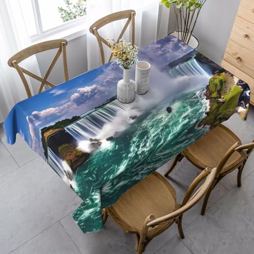 JaoXer Rechteckige Tischdecke mit Niagarafällen, waschbar, klassische Küchendekoration für Esstisch, Tischplatte, Party-Tischdecken JaoXer Rechteckige Tischdecke mit Niagarafällen, waschbar, klassische Küchendekoration für Esstisch, Tischplatte, Party-Tischdecken von JaoXer