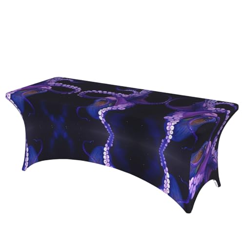 JaoXer Rechteckige Tischdecke mit Oktopus-Druck, abwischbar, dehnbar, langlebig, für den Innen- und Außenbereich JaoXer Rechteckige Tischdecke mit Oktopus-Druck, abwischbar, dehnbar, langlebig, für den Innen- und Außenbereich von JaoXer