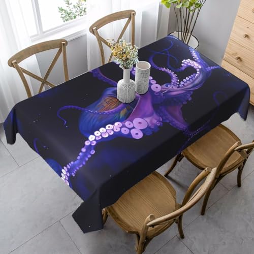 JaoXer Rechteckige Tischdecke mit Oktopus-Druck, waschbar, klassische Küchendekoration für Esstisch, Tischplatte, Party-Tischdecken JaoXer Rechteckige Tischdecke mit Oktopus-Druck, waschbar, klassische Küchendekoration für Esstisch, Tischplatte, Party-Tischdecken von JaoXer