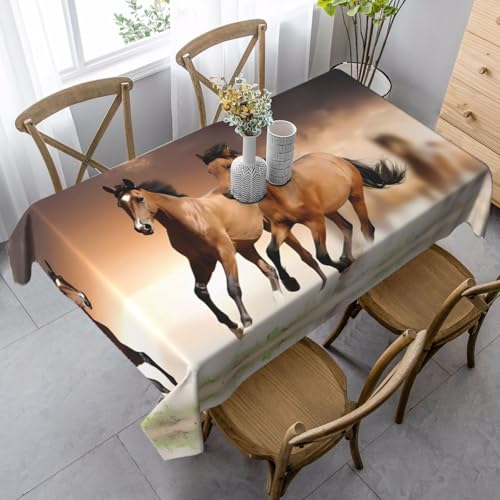 JaoXer Rechteckige Tischdecke mit Pferdemotiv, waschbar, klassische Küchendekoration für Esstisch, Tischplatte, Party-Tischdecken JaoXer Rechteckige Tischdecke mit Pferdemotiv, waschbar, klassische Küchendekoration für Esstisch, Tischplatte, Party-Tischdecken von JaoXer