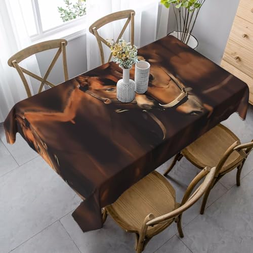 JaoXer Rechteckige Tischdecke mit Pferdemotiv, waschbar, klassische Küchendekoration für Esstisch, Tischplatte, Party-Tischdecken JaoXer Rechteckige Tischdecke mit Pferdemotiv, waschbar, klassische Küchendekoration für Esstisch, Tischplatte, Party-Tischdecken von JaoXer