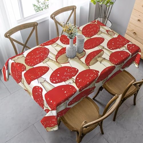 JaoXer Rechteckige Tischdecke mit Pilzdruck, waschbar, klassische Küchendekoration für Esstisch, Tischplatte, Party-Tischdecken JaoXer Rechteckige Tischdecke mit Pilzdruck, waschbar, klassische Küchendekoration für Esstisch, Tischplatte, Party-Tischdecken von JaoXer