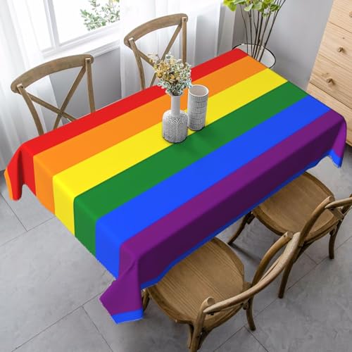 JaoXer Rechteckige Tischdecke mit Regenbogen-Druck, waschbar, klassische Küchendekoration für Esstisch, Tischplatte, Party-Tischdecken JaoXer Rechteckige Tischdecke mit Regenbogen-Druck, waschbar, klassische Küchendekoration für Esstisch, Tischplatte, Party-Tischdecken von JaoXer