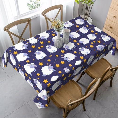 JaoXer Rechteckige Tischdecke mit Schaf-Druck, waschbar, klassische Küchendekoration für Esstisch, Tischplatte, Party-Tischdecken JaoXer Rechteckige Tischdecke mit Schaf-Druck, waschbar, klassische Küchendekoration für Esstisch, Tischplatte, Party-Tischdecken von JaoXer
