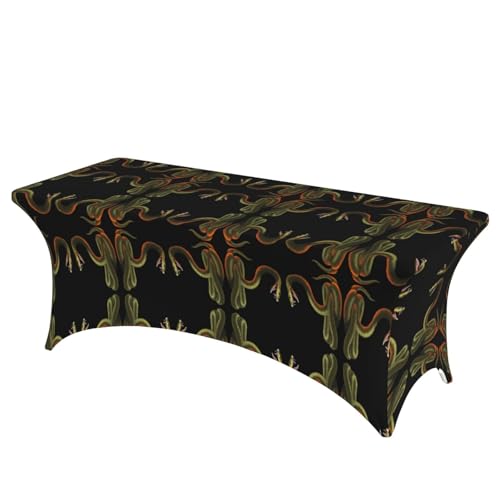 JaoXer Rechteckige Tischdecke mit Schlangenmuster, abwischbar, dehnbar, langlebig, für den Innen- und Außenbereich JaoXer Rechteckige Tischdecke mit Schlangenmuster, abwischbar, dehnbar, langlebig, für den Innen- und Außenbereich von JaoXer
