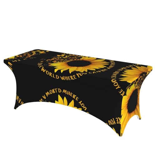 JaoXer Rechteckige Tischdecke mit Schmetterlings- und Sonnenblumen-Druck, abwischbar, dehnbar, langlebig, für den Innen- und Außenbereich JaoXer Rechteckige Tischdecke mit Schmetterlings- und Sonnenblumen-Druck, abwischbar, dehnbar, langlebig, für den Innen- und Außenbereich von JaoXer