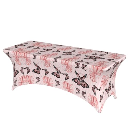 JaoXer Rechteckige Tischdecke mit Schmetterlingsmotiv, abwischbar, dehnbar, langlebig, für den Innen- und Außenbereich JaoXer Rechteckige Tischdecke mit Schmetterlingsmotiv, abwischbar, dehnbar, langlebig, für den Innen- und Außenbereich von JaoXer