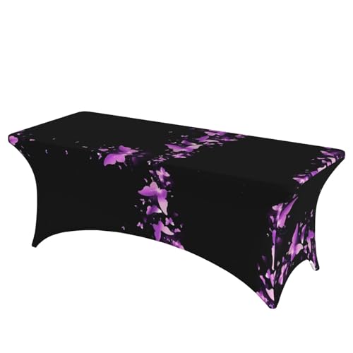 JaoXer Rechteckige Tischdecke mit Schmetterlingsmotiv, abwischbar, dehnbar, langlebig, für den Innen- und Außenbereich JaoXer Rechteckige Tischdecke mit Schmetterlingsmotiv, abwischbar, dehnbar, langlebig, für den Innen- und Außenbereich von JaoXer