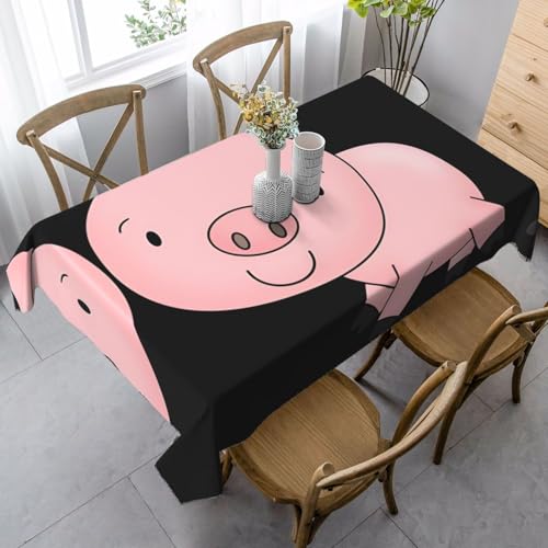JaoXer Rechteckige Tischdecke mit Schweinchen-Druck, waschbar, klassische Küchendekoration für Esstisch, Tischplatte, Party-Tischdecken JaoXer Rechteckige Tischdecke mit Schweinchen-Druck, waschbar, klassische Küchendekoration für Esstisch, Tischplatte, Party-Tischdecken von JaoXer