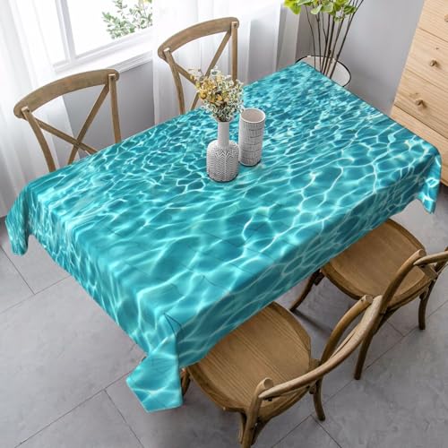 JaoXer Rechteckige Tischdecke mit Schwimmbad-Wasserdruck, waschbar, klassische Küchendekoration für Esstisch, Tischplatte, Party-Tischdecken JaoXer Rechteckige Tischdecke mit Schwimmbad-Wasserdruck, waschbar, klassische Küchendekoration für Esstisch, Tischplatte, Party-Tischdecken von JaoXer
