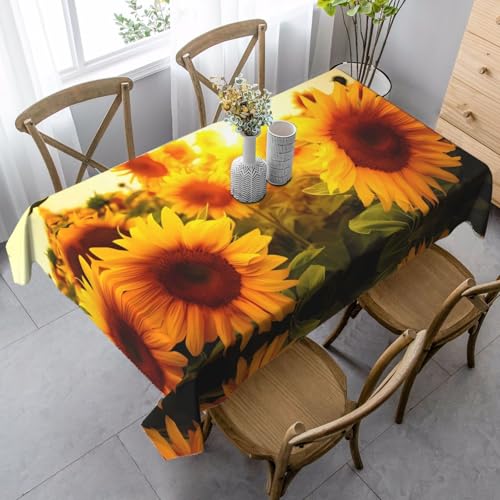 JaoXer Rechteckige Tischdecke mit Sonnenblumen-Druck, waschbar, klassische Küchendekoration für Esstisch, Tischplatte, Party-Tischdecken JaoXer Rechteckige Tischdecke mit Sonnenblumen-Druck, waschbar, klassische Küchendekoration für Esstisch, Tischplatte, Party-Tischdecken von JaoXer