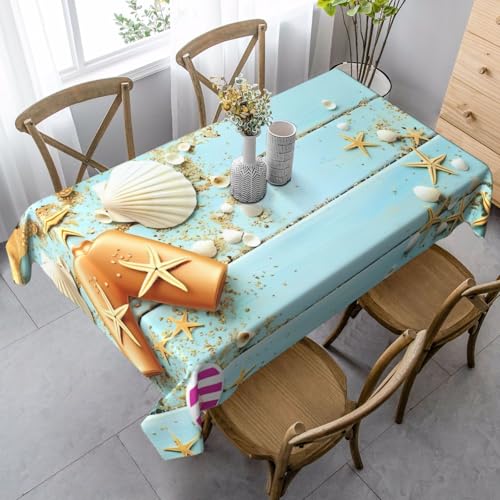JaoXer Rechteckige Tischdecke mit Strandmotiven, waschbar, klassische Küchendekoration für Esstisch, Tischplatte, Party-Tischdecken JaoXer Rechteckige Tischdecke mit Strandmotiven, waschbar, klassische Küchendekoration für Esstisch, Tischplatte, Party-Tischdecken von JaoXer