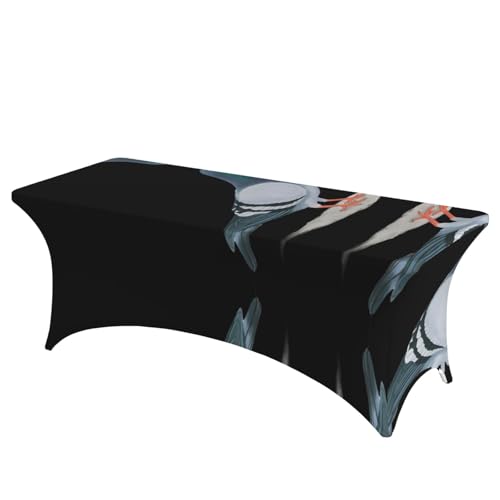 JaoXer Rechteckige Tischdecke mit Taubenmuster, abwischbar, dehnbar, langlebig, für den Innen- und Außenbereich JaoXer Rechteckige Tischdecke mit Taubenmuster, abwischbar, dehnbar, langlebig, für den Innen- und Außenbereich von JaoXer