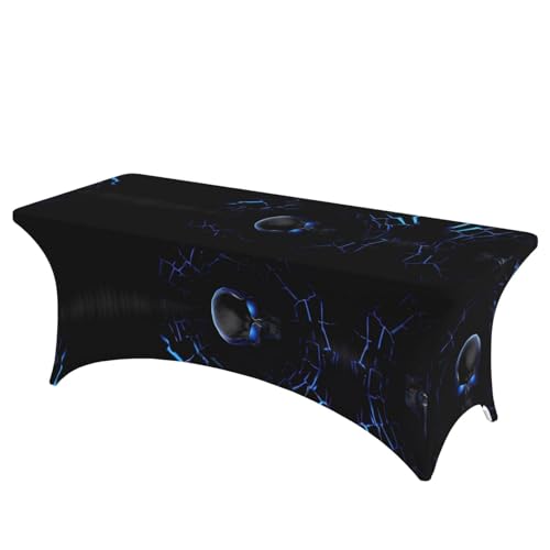 JaoXer Rechteckige Tischdecke mit Totenkopf-Motiv, abwischbar, dehnbar, langlebig, für den Innen- und Außenbereich JaoXer Rechteckige Tischdecke mit Totenkopf-Motiv, abwischbar, dehnbar, langlebig, für den Innen- und Außenbereich von JaoXer