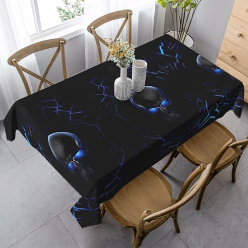 JaoXer Rechteckige Tischdecke mit Totenkopf-Motiv, waschbar, klassische Küchendekoration für Esstisch, Tischplatte, Party-Tischdecken JaoXer Rechteckige Tischdecke mit Totenkopf-Motiv, waschbar, klassische Küchendekoration für Esstisch, Tischplatte, Party-Tischdecken von JaoXer