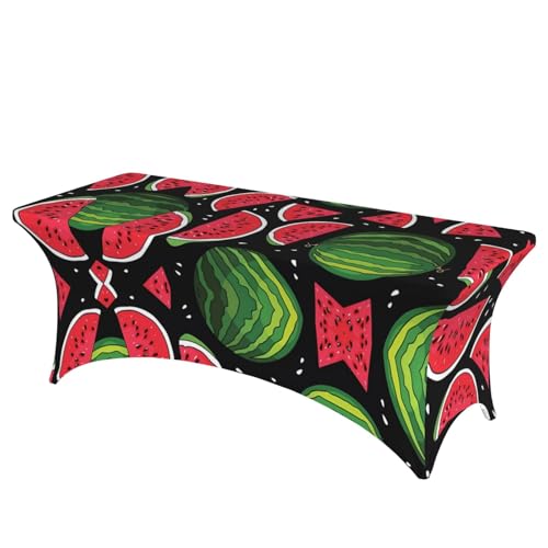 JaoXer Rechteckige Tischdecke mit Wassermelonen-Druck, abwischbar, dehnbar, langlebig, für den Innen- und Außenbereich JaoXer Rechteckige Tischdecke mit Wassermelonen-Druck, abwischbar, dehnbar, langlebig, für den Innen- und Außenbereich von JaoXer