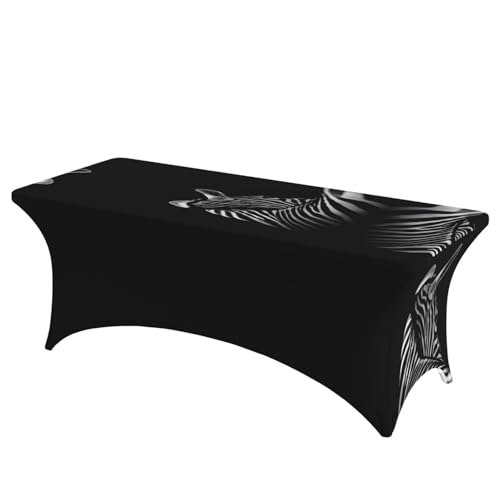 JaoXer Rechteckige Tischdecke mit Zebramuster, abwischbar, dehnbar, langlebig, für den Innen- und Außenbereich geeignet, Schwarz / Weiß JaoXer Rechteckige Tischdecke mit Zebramuster, abwischbar, dehnbar, langlebig, für den Innen- und Außenbereich geeignet, Schwarz / Weiß von JaoXer