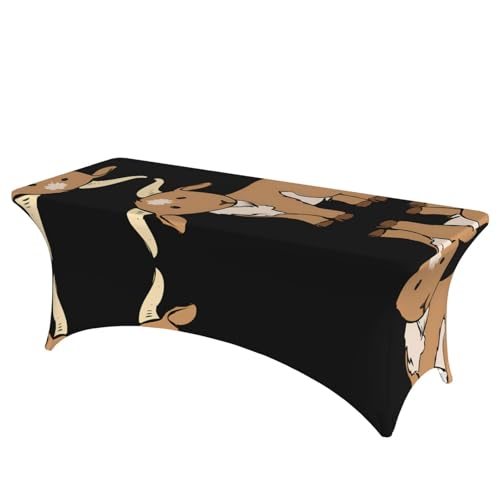 JaoXer Rechteckige Tischdecke mit Ziegenmuster, abwischbar, dehnbar, langlebig, für den Innen- und Außenbereich JaoXer Rechteckige Tischdecke mit Ziegenmuster, abwischbar, dehnbar, langlebig, für den Innen- und Außenbereich von JaoXer