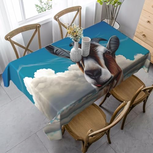 JaoXer Rechteckige Tischdecke mit Ziegenmuster, waschbar, klassische Küchendekoration für Esstisch, Tischplatte, Party-Tischdecken JaoXer Rechteckige Tischdecke mit Ziegenmuster, waschbar, klassische Küchendekoration für Esstisch, Tischplatte, Party-Tischdecken von JaoXer