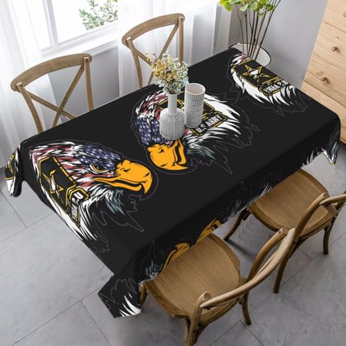 JaoXer Rechteckige Tischdecke mit amerikanischer Flagge der US-Armee, waschbar, klassische Küchendekoration für Esstisch, Tischplatte, Party-Tischdecken von JaoXer