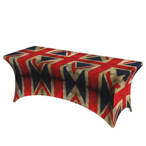 JaoXer Rechteckige Tischdecke mit britischer Flagge, abwischbar, dehnbar, langlebig, für den Innen- und Außenbereich JaoXer Rechteckige Tischdecke mit britischer Flagge, abwischbar, dehnbar, langlebig, für den Innen- und Außenbereich von JaoXer