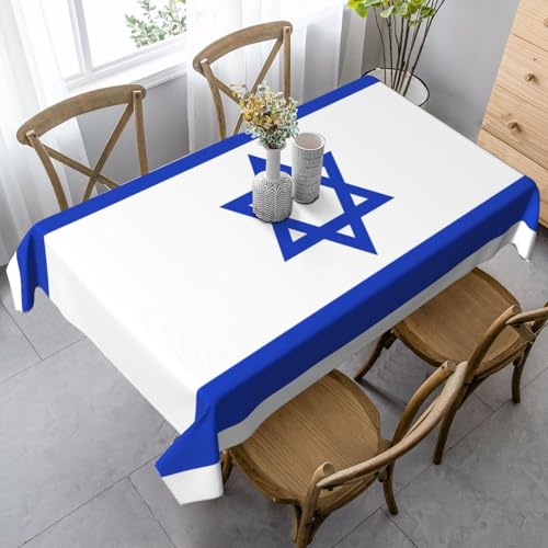 JaoXer Rechteckige Tischdecke mit israelischer Flagge, waschbar, klassische Küchendekoration für Esstisch, Tischplatte, Party-Tischdecken JaoXer Rechteckige Tischdecke mit israelischer Flagge, waschbar, klassische Küchendekoration für Esstisch, Tischplatte, Party-Tischdecken von JaoXer