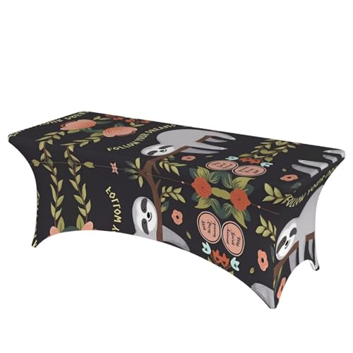 JaoXer Rechteckige Tischdecke mit niedlichem Faultier-Druck, abwischbar, dehnbar, langlebig, für den Innen- und Außenbereich JaoXer Rechteckige Tischdecke mit niedlichem Faultier-Druck, abwischbar, dehnbar, langlebig, für den Innen- und Außenbereich von JaoXer
