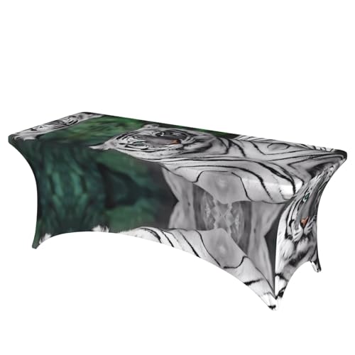 JaoXer Rechteckige Tischdecke mit niedlichem Leopardenmuster, abwischbar, dehnbar, langlebig, für den Innen- und Außenbereich JaoXer Rechteckige Tischdecke mit niedlichem Leopardenmuster, abwischbar, dehnbar, langlebig, für den Innen- und Außenbereich von JaoXer