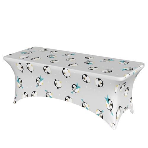 JaoXer Rechteckige Tischdecke mit niedlichem Pinguin-Druck, abwischbar, dehnbar, langlebig, für den Innen- und Außenbereich JaoXer Rechteckige Tischdecke mit niedlichem Pinguin-Druck, abwischbar, dehnbar, langlebig, für den Innen- und Außenbereich von JaoXer