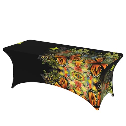 JaoXer Rechteckige Tischdecke mit schönem Schmetterlingsdruck, abwischbar, dehnbar, langlebig, für den Innen- und Außenbereich JaoXer Rechteckige Tischdecke mit schönem Schmetterlingsdruck, abwischbar, dehnbar, langlebig, für den Innen- und Außenbereich von JaoXer